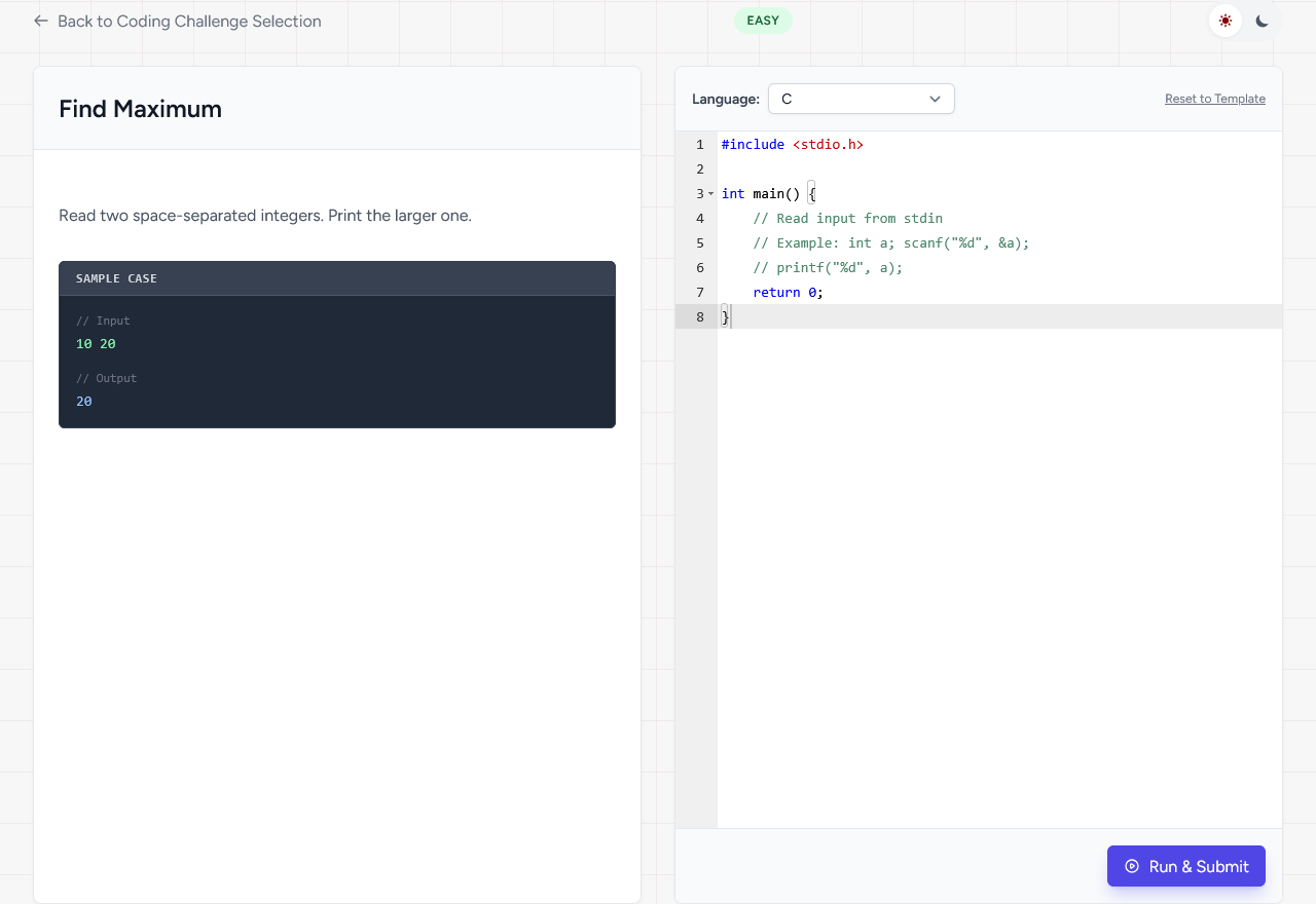 Coding Interface