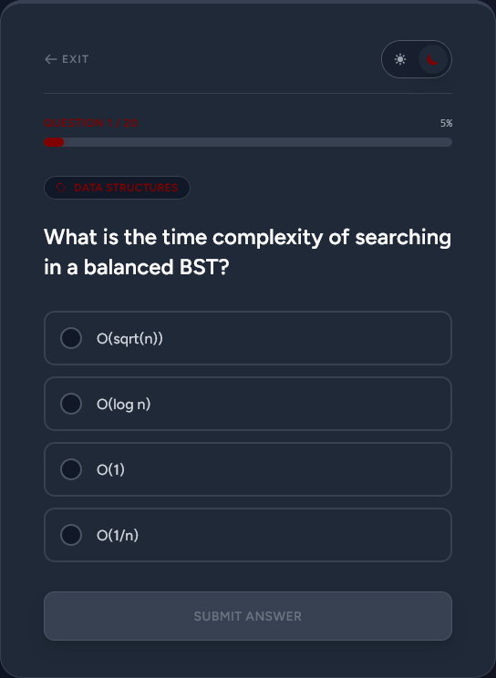 Quiz Interface Dark